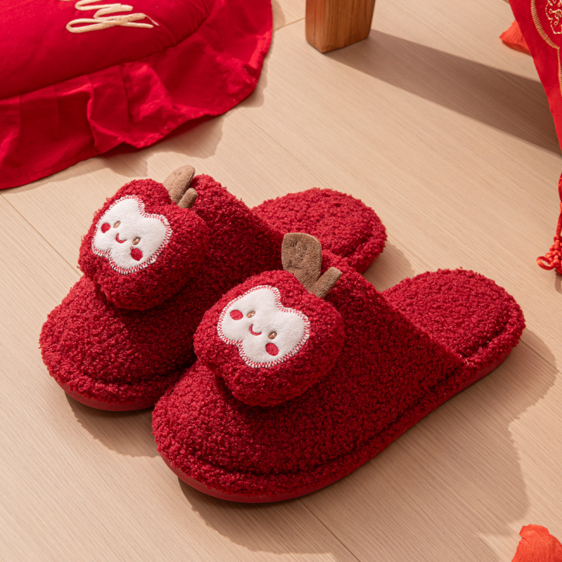 Unisex papuče od nubuka za unutarnju upotrebu, PVC đon, zima, protuklizne, tople, za parove