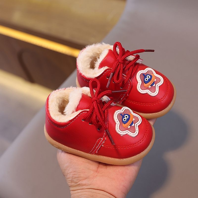 Téli hócipők kisgyerekeknek (1–3 év) - műbőr felsőrész, műanyag talp, csúszásmentes, karikatúra mintázat