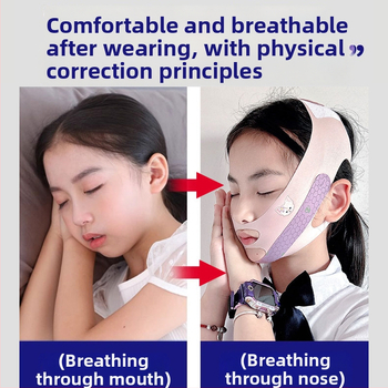 Detský korektor dýchania ústami — zabraňuje otvoreniu úst počas spánku, kreslený štýl, polyesterová priadza