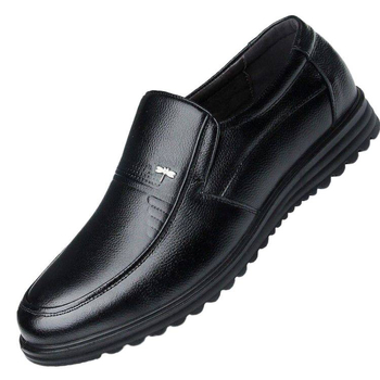 Unisex casual kožne cipele s gumenim potplatom, gornji dio od split kože, Velcro zatvaranje, poslovni stil