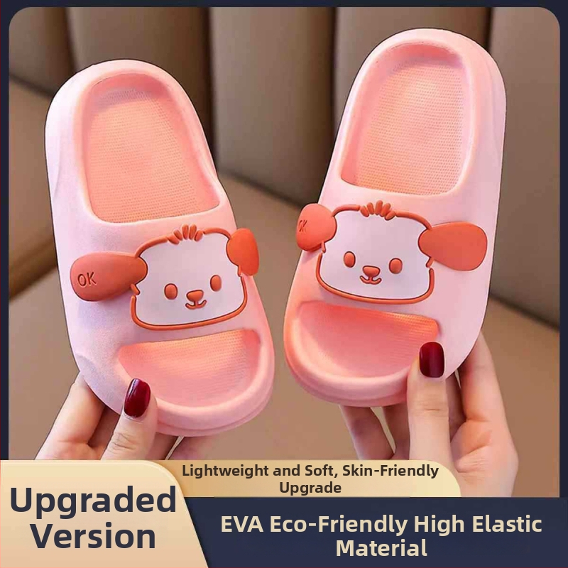 1–3 éves gyermekeknek mesefigurás papucs, beltéri csúszásmentes, nyári, vastag EVA talppal