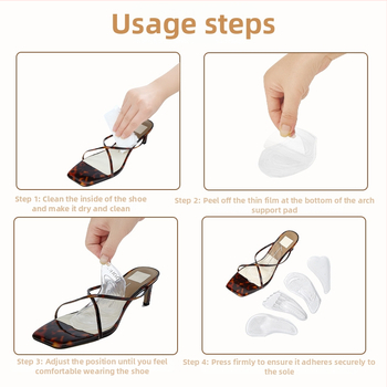 A14 Gelové priehľadné mäkké podložky pre klenbu – predná časť chodidla, proti trenie vložka, vhodné pre tenisky, kožené topánky a pracovné topánky, prispôsobiteľné