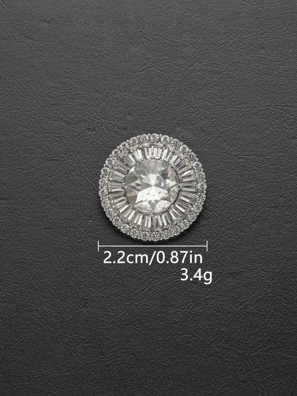 Κυκλικό μεταλλικό κουμπί με κρύσταλλα, κράμα ψευδαργύρου + γυαλί, ραμμένο με πόδια, πλήρες διαμαντοκρύσταλλο – Xuyou Brand