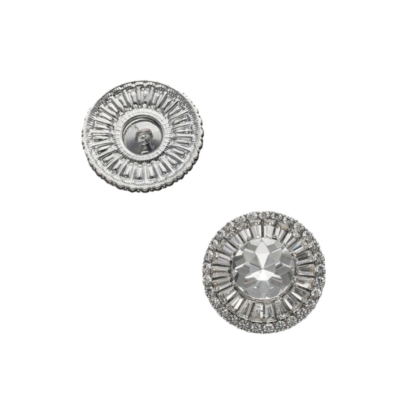 Κυκλικό μεταλλικό κουμπί με κρύσταλλα, κράμα ψευδαργύρου + γυαλί, ραμμένο με πόδια, πλήρες διαμαντοκρύσταλλο – Xuyou Brand