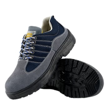 Ανδρικά Παπούτσια Ασφαλείας Τεσσάρων Εποχών με Μεταλλικό Καπό, Προστασία Αντίκρουσης και Διατρήσεων, Άνω Μέρος από Suede Δέρμα, Αντιολισθητική Σόλα Καουτσούκ