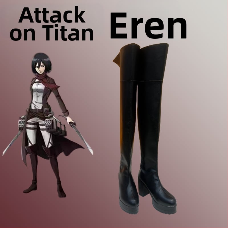 Παπούτσια cosplay για τον Ερέν Γιαέγκερ από το Attack on Titan, μπότες με αύξηση ύψους, για ενήλικες