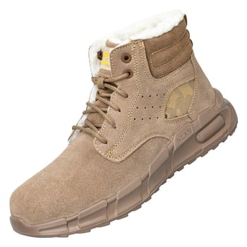 Ασφαλιστικά παπούτσια εργασίας, αντίσταση σε κρούσεις και διάτρηση, μονωμένα, με υψηλό άνω μέρος, σουέντ με σόλα καουτσούκ, πλαστικό καπάκι δακτύλων