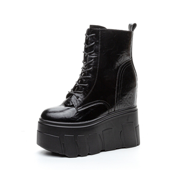 Ženske Martin čizme, dvostruko kožni gornji dio od krave, PU potplat, super visoke pete iznad 8 cm, bočni zatvarač i prednje vezivanje