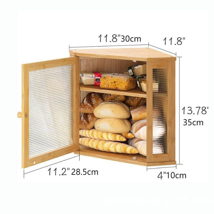 Σε απόθεμα: Κουτί ψωμιού από μπαμπού και ξύλο, κουτί αποθήκευσης ψωμιού διπλής στρώσης, ακρυλικό κουτί αποθήκευσης κουζίνας, διαφανές κουτί αποθήκευσης με διπλή πόρτα.