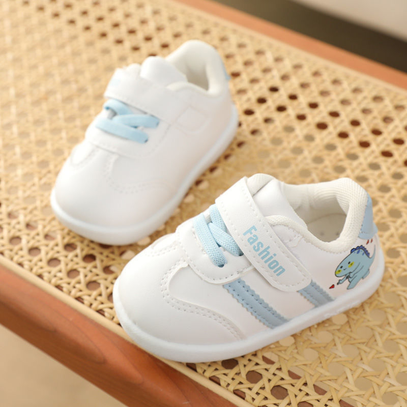 Dječje tople tenisice za malu djecu s Velcro kopčanjem, gornji dio od umjetne kože, karikatura uzorak, mekana potplat od sintetičke gume