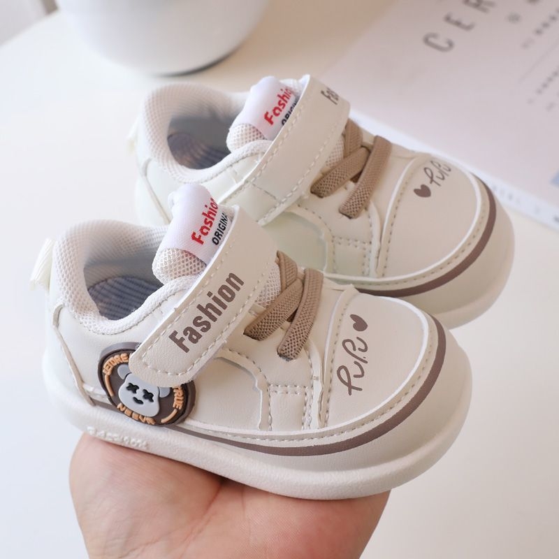 Dječje tople tenisice za malu djecu s Velcro kopčanjem, gornji dio od umjetne kože, karikatura uzorak, mekana potplat od sintetičke gume