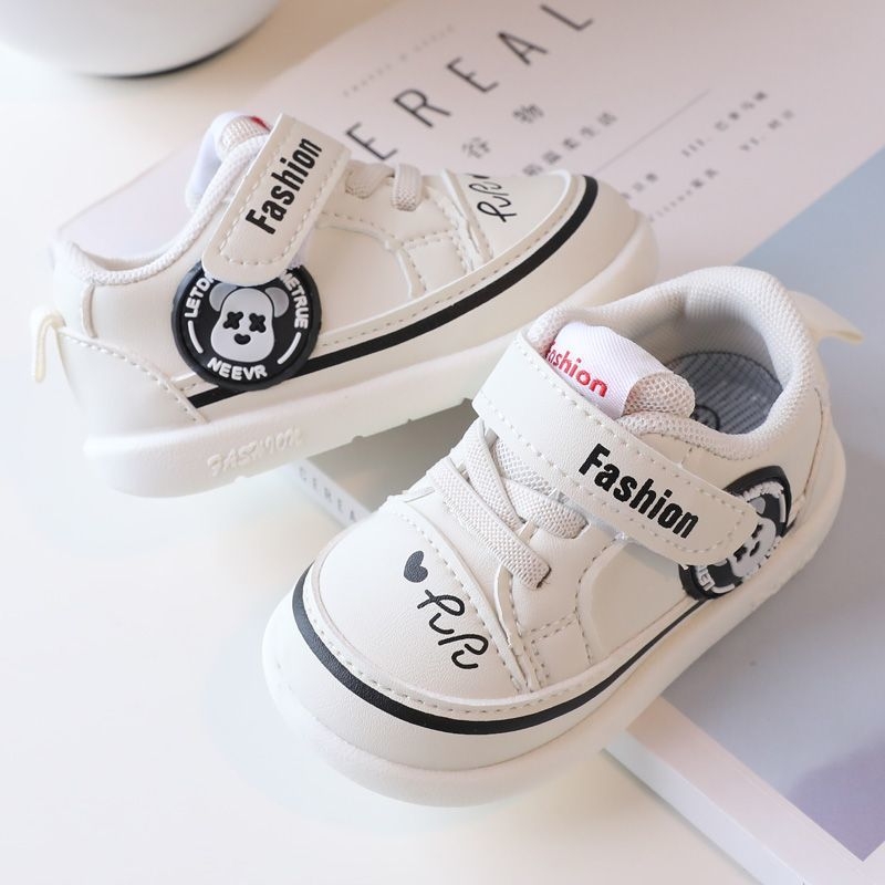 Dječje tople tenisice za malu djecu s Velcro kopčanjem, gornji dio od umjetne kože, karikatura uzorak, mekana potplat od sintetičke gume