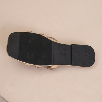 Ženske kućne papuče s kvadratnim vrhom i platformom – rhinestones na gornjem dijelu, Xishi velur, TPE đon, Cow Reverse Suede podstava, vulkanizirana đon