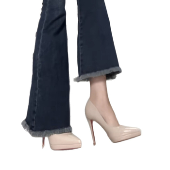 Ženske visoke pete – špičasti nos, patent koža na gornjoj strani, ultra visok pet iznad 8 cm, gumena potplat, slip-on dizajn