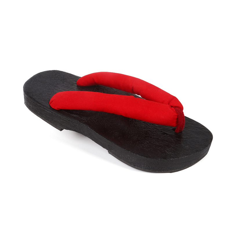 Flip-flops cu vârf rotund, partea superioară din bumbac, toc mic 1–3 cm, stil japonez