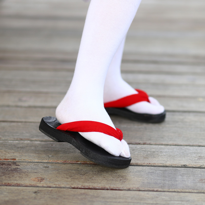 Flip-flops cu vârf rotund, partea superioară din bumbac, toc mic 1–3 cm, stil japonez