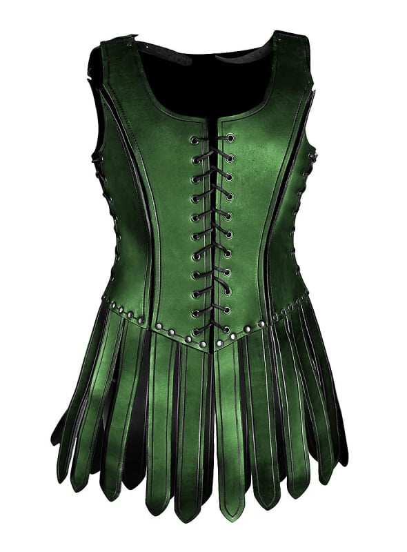 Γυναικείο COSPLAY φόρεμα με δερμάτινη πανοπλία – μεσαιωνικο-αναγεννησιακό σκηνικό κοστούμι, Foot curb, ενήλικες, Χειμώνας 2023