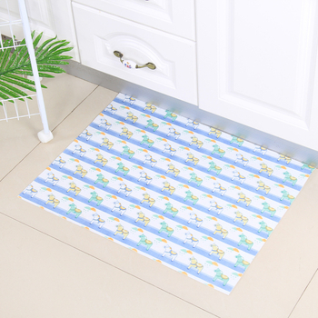 Самозалепващи противохлъзващи се подложки за кухня и баня, полиестер, квадратна форма, печатни мотиви за плочки: океан, геометрия, облаци, карикатури, растения, миещи се