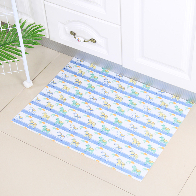 Самозалепващи противохлъзващи се подложки за кухня и баня, полиестер, квадратна форма, печатни мотиви за плочки: океан, геометрия, облаци, карикатури, растения, миещи се