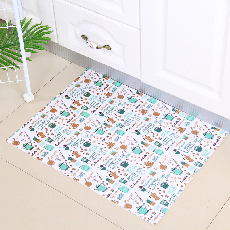 Самозалепващи противохлъзващи се подложки за кухня и баня, полиестер, квадратна форма, печатни мотиви за плочки: океан, геометрия, облаци, карикатури, растения, миещи се