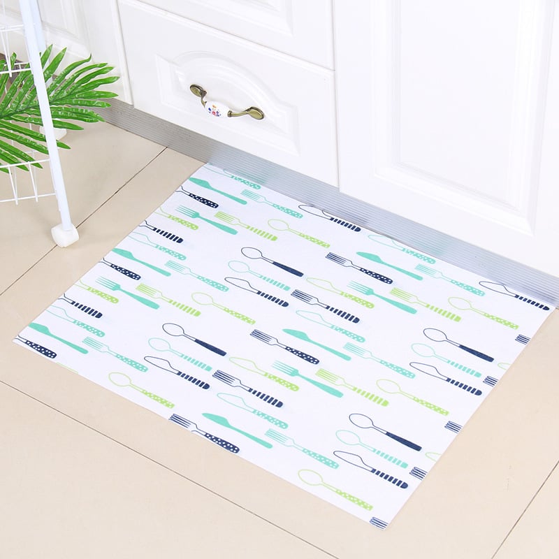 Самозалепващи противохлъзващи се подложки за кухня и баня, полиестер, квадратна форма, печатни мотиви за плочки: океан, геометрия, облаци, карикатури, растения, миещи се