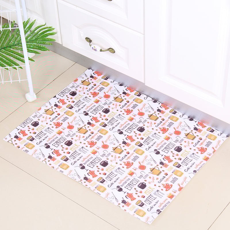 Самозалепващи противохлъзващи се подложки за кухня и баня, полиестер, квадратна форма, печатни мотиви за плочки: океан, геометрия, облаци, карикатури, растения, миещи се