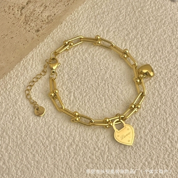 Европейска и американска трансгранична гривна от титаниева стомана за жени, корейски стил, неръждаема стомана, запазваща цвета, бижута с циркони с инкрустация от диаманти, семпли и модерни смесени стилове на едро.