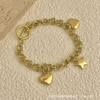 Европейска и американска трансгранична гривна от титаниева стомана за жени, корейски стил, неръждаема стомана, запазваща цвета, бижута с циркони с инкрустация от диаманти, семпли и модерни смесени стилове на едро.