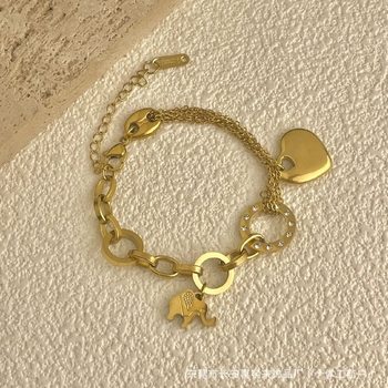 Европейска и американска трансгранична гривна от титаниева стомана за жени, корейски стил, неръждаема стомана, запазваща цвета, бижута с циркони с инкрустация от диаманти, семпли и модерни смесени стилове на едро.