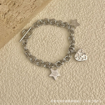 Европейска и американска трансгранична гривна от титаниева стомана за жени, корейски стил, неръждаема стомана, запазваща цвета, бижута с циркони с инкрустация от диаманти, семпли и модерни смесени стилове на едро.