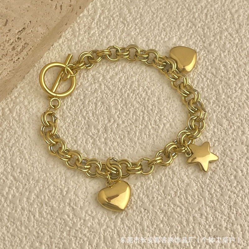 Европейска и американска трансгранична гривна от титаниева стомана за жени, корейски стил, неръждаема стомана, запазваща цвета, бижута с циркони с инкрустация от диаманти, семпли и модерни смесени стилове на едро.