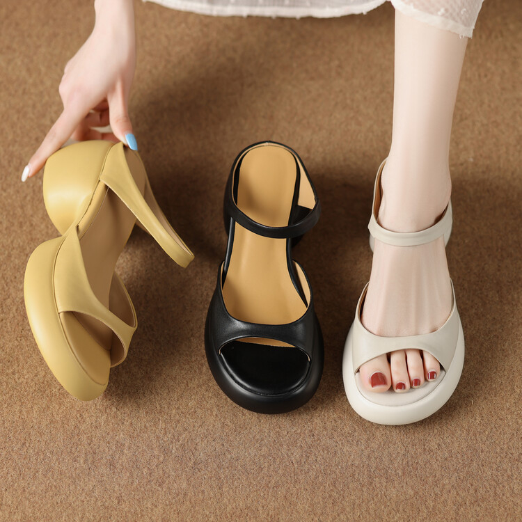 Peggy sandale cu bretele, din piele de vită, vârf rotund, interior microfibră