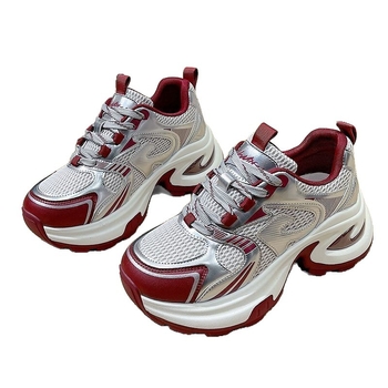 Pantofi casual din plasă pentru femei, cu șireturi, platformă 3-5 cm, talpă din cauciuc