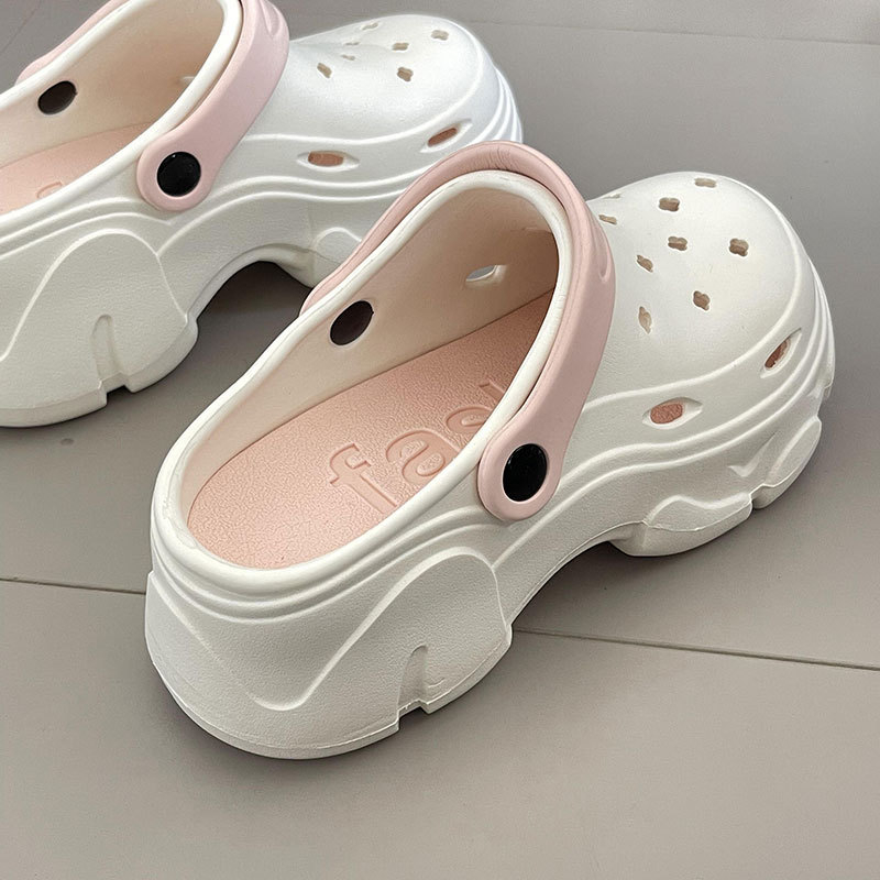 Clogs pentru femei cu găuri, talpă groasă 3 cm+, partea superioară și talpa din EVA, antiderapant, susținere a arcului, vârf închis