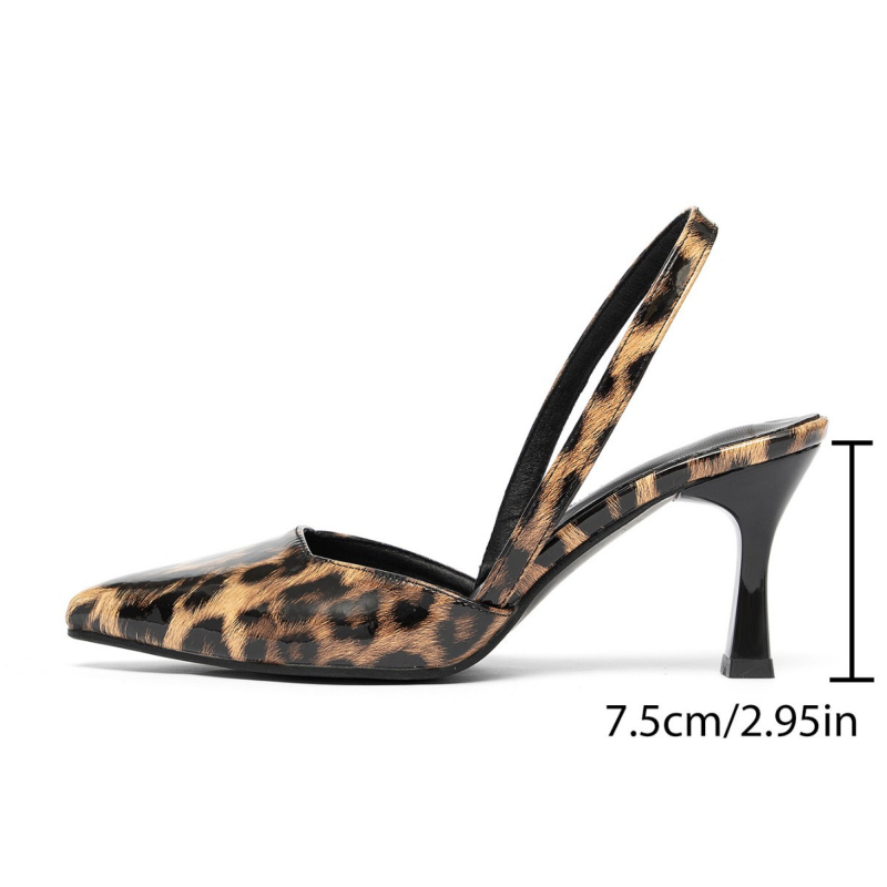 Leopard uzorak, s uskim vrhom, ženske banket cipele, gornji dio od umjetne kože, gumeni đon, tanak potpetica