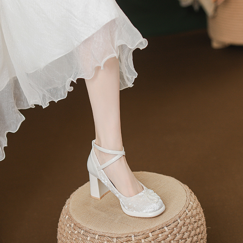 Mary Jane tocuri înalte — stil vintage, vârf rotund, partea superioară PU, toc 6-8 cm, închidere cu cataramă