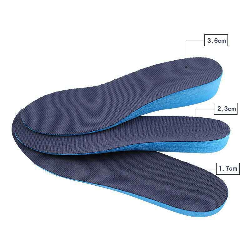 PU ulošci za povećanje visine za muškarce i žene, nevidljiva unutarnja podloga za povećanje visine, mekano apsorbiranje udaraca, model 011, dimenzije 1.7 cm × 2.3 cm × 3.6 cm