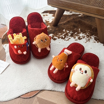 Toe Cap Kućne papuče Daily Casual, gornji materijal umjetna pliš, unutarnja vuna, potplat PVC, debljina potplata 0–3 cm