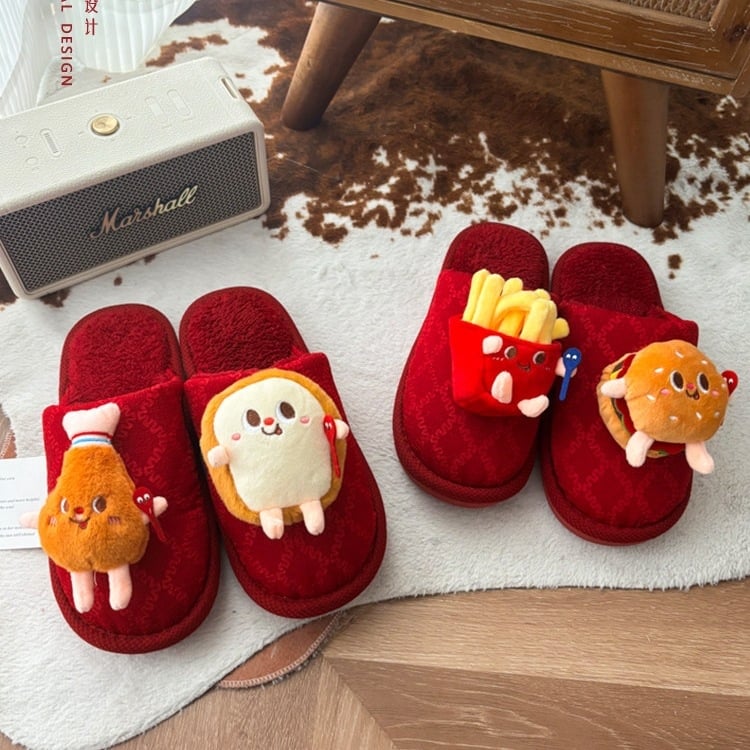 Toe Cap Kućne papuče Daily Casual, gornji materijal umjetna pliš, unutarnja vuna, potplat PVC, debljina potplata 0–3 cm