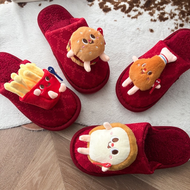 Toe Cap Kućne papuče Daily Casual, gornji materijal umjetna pliš, unutarnja vuna, potplat PVC, debljina potplata 0–3 cm