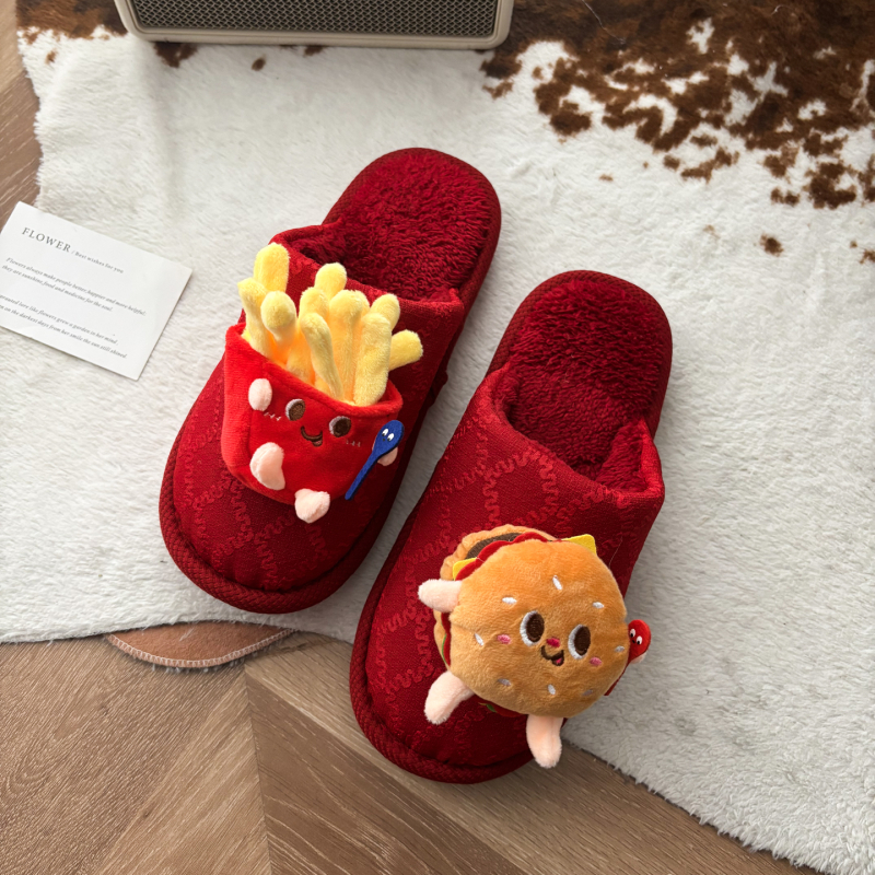 Toe Cap Kućne papuče Daily Casual, gornji materijal umjetna pliš, unutarnja vuna, potplat PVC, debljina potplata 0–3 cm