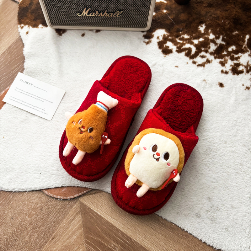 Toe Cap Kućne papuče Daily Casual, gornji materijal umjetna pliš, unutarnja vuna, potplat PVC, debljina potplata 0–3 cm