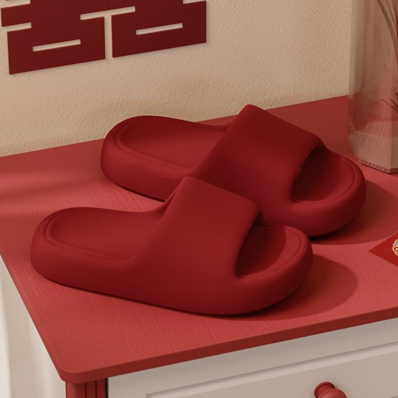 Unisex svadbene papuče za par, gornji materijal: netkani tekstil, EVA potplat, debljina potplata 1,5–3,5 cm, s petom