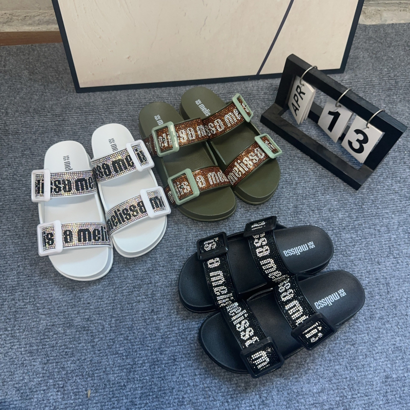 Sandale cu o curea, partea superioară PVC, talpă PVC, căptușeală din lână