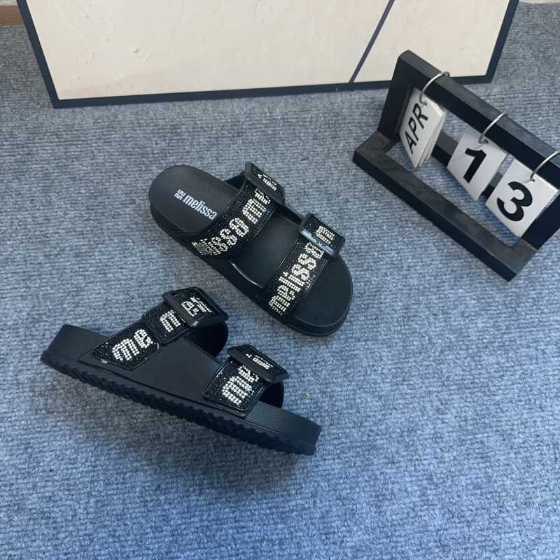 Sandale cu o curea, partea superioară PVC, talpă PVC, căptușeală din lână