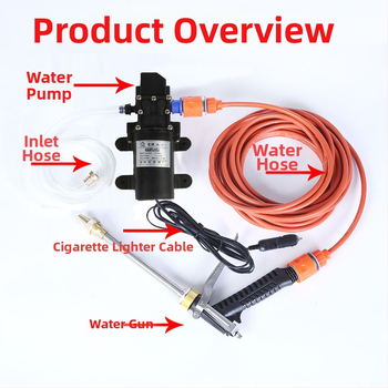 Pompa de spălare auto cu presiune înaltă, portabilă, 12V, mini curățător electric pentru mașini, 1,5 kg, 0,5–0,8 MPa, 4–6 L/min, furtun de 6 m