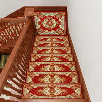 Mat za stepenice kvadratnog oblika, prugasti uzorak, poliestersko vlakno, skandinavski stil