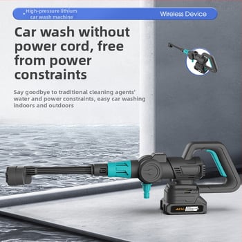 Prenosné bezdrôtové zariadenie na umývanie áut s vysokotlakovým pištolí, napájané lítiovou batériou, 21V, 315W, prietok 4,2 kg/min, hmotnosť 0,96 kg