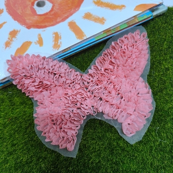 3D апликация от шифонен плат с пеперуда за дрехи, чанти и аксесоари – DIY