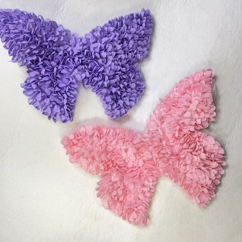 3D апликация от шифонен плат с пеперуда за дрехи, чанти и аксесоари – DIY